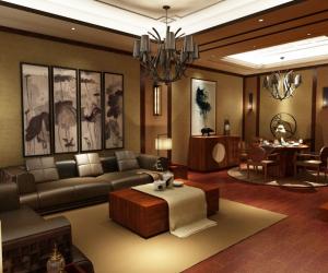 晓港名城袁女士中式风格全案设计案例赏析——一层