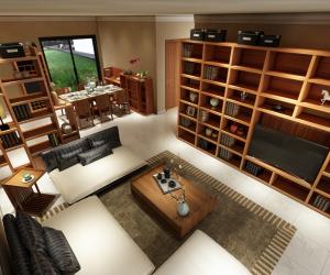 城阳程先生客餐厅全案家具摆设软装配饰设计效果图