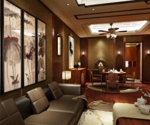 晓港名城袁女士中式风格全案设计案例赏析——一层