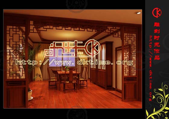 中式装修住宅设计案例效果图