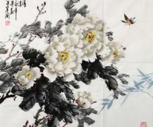 中式字画经典之一牡丹画