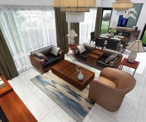 郑先生客餐厅家具配饰软装整体设计选配方案效果图