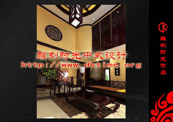 中式装修别墅设计效果图