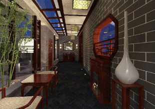 日照别墅设计，中式风格徽派小院绿化方案