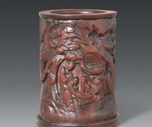 中式元素赏析——《五老图》笔筒